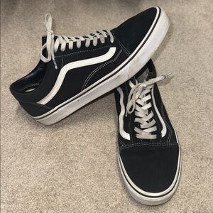 Vans Black and White Low-Top Shoes